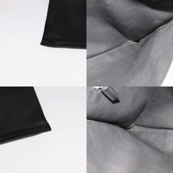 PRADA Clutch Bag Leather Black Auth 93630 - Picture 15 of 15